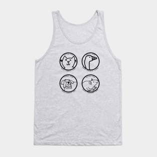 Space Crew Portraits Line Drawing Tank Top